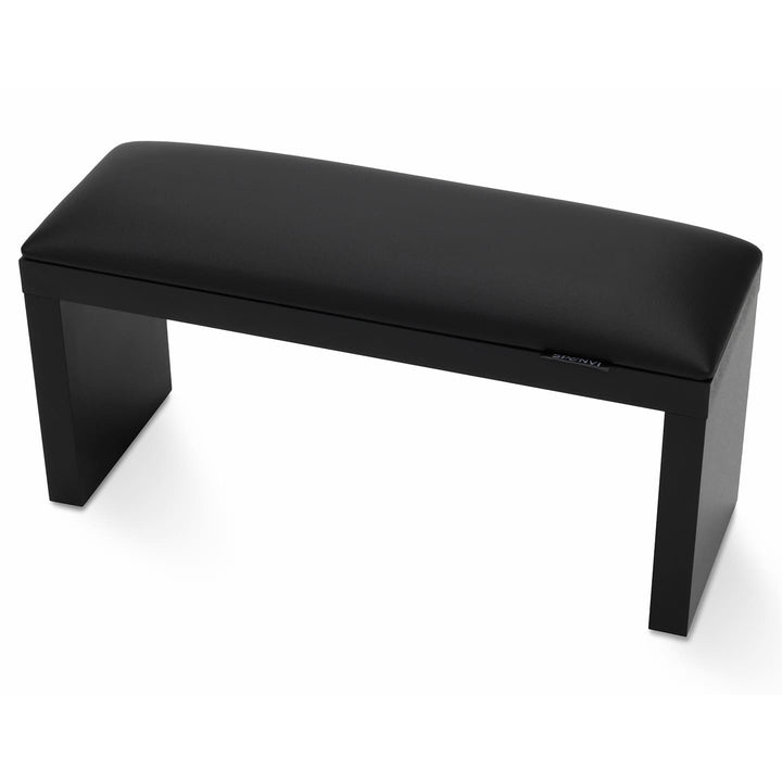 SPENVI Classic manicure arm rest with black leather cushion and black-finish wooden legs, displayed on a white background.