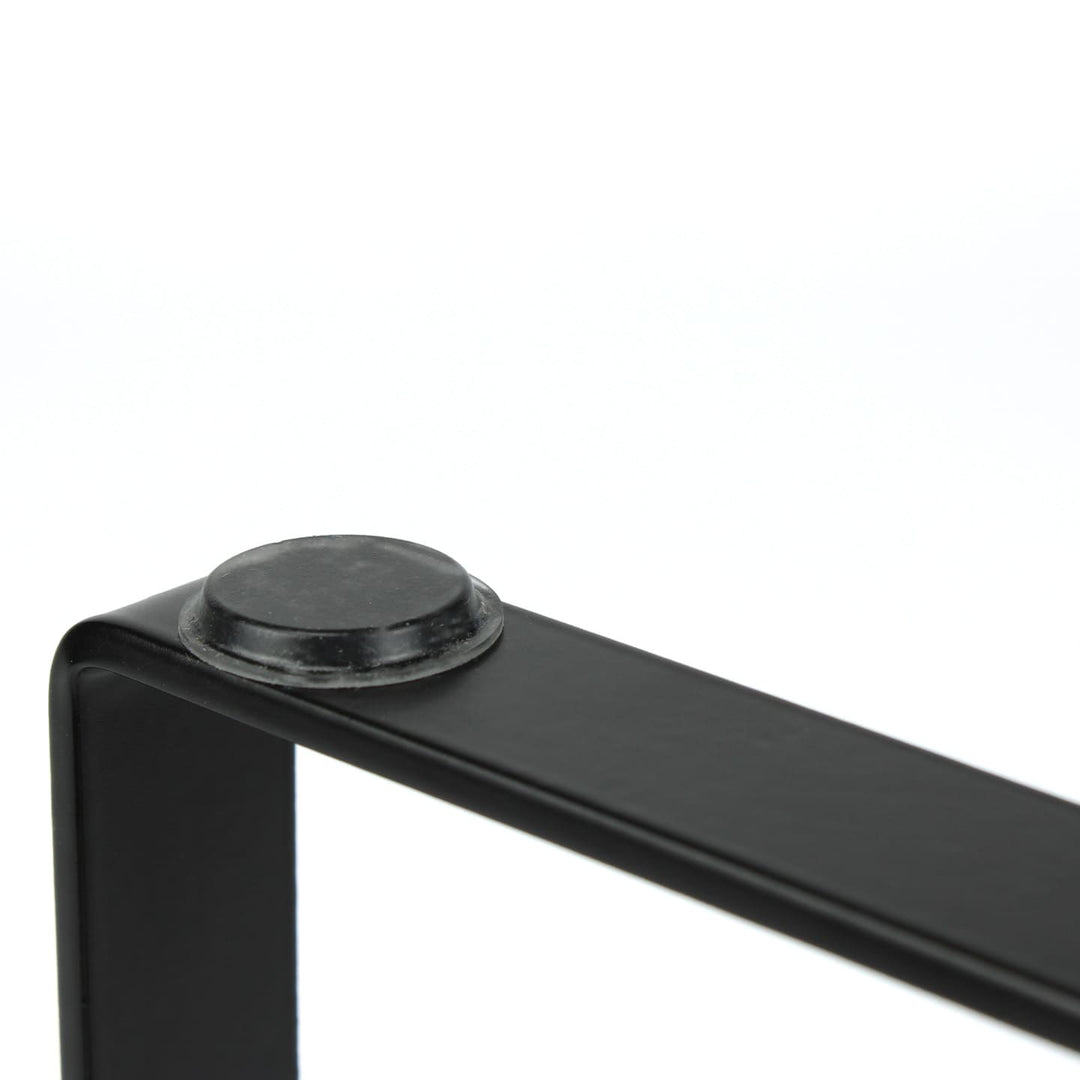 Detail of SPENVI Loft manicure arm rest leg with non-slip rubber foot cap in black. #color_graphite