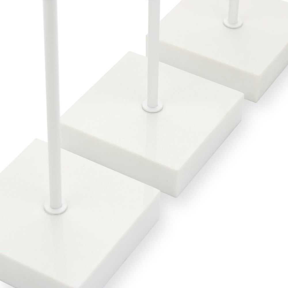 Close-up of SPENVI Nail Swatch Display Stand showing smooth white metal holder and white base texture. #color_white