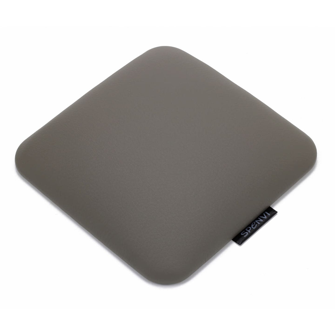 Top view of ergonomic square SPENVI nail tech leather elbow cushion Mini gray for professional manicure tables. #color_gray